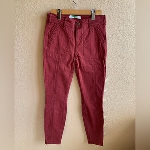 Anthropologie Cotton Pants Size 27 Burgundy
